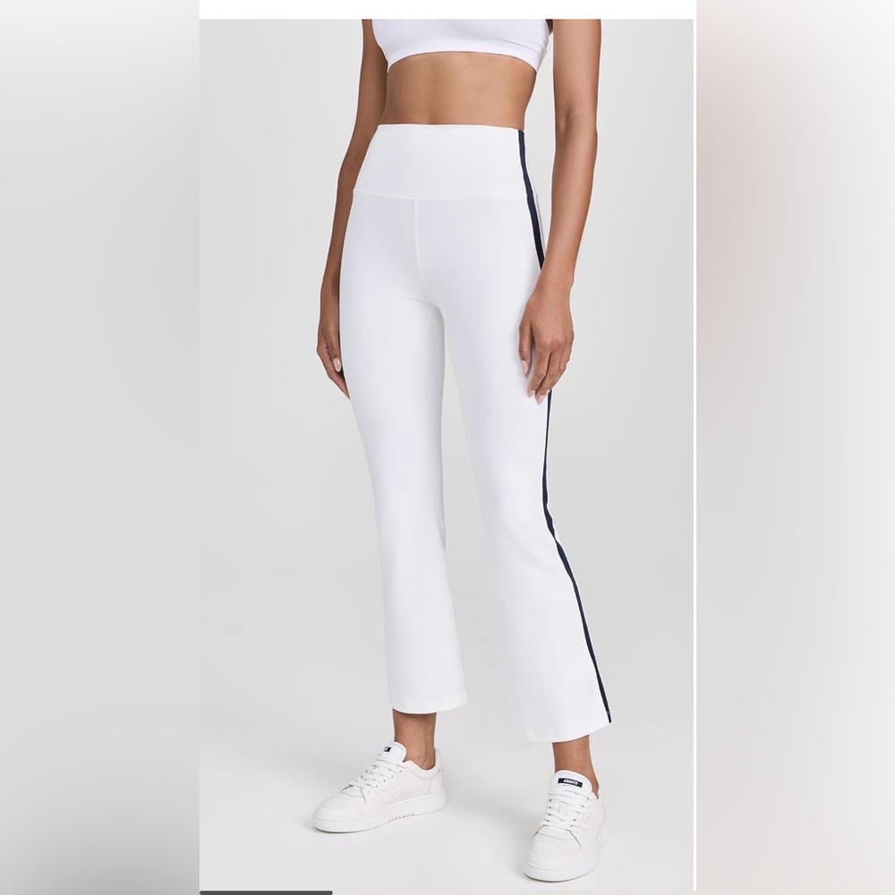 Splits59 Raquel high waist Supplex crop pant in white/indigo
